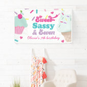 Süßes Sassy und Sieben Eiscreme und Kuchen Geburts Banner (Insitu)