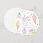 Süßes Sassy und Six Eiscreme Einladung (Vorne/Hinten)