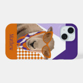 Süßes Schaf mit Brille iPhone 15 Hülle (Rückseite (Horizontal))