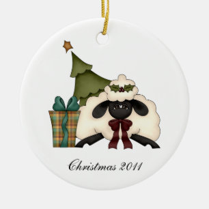 Süßes Schaf Weihnachtsbaum Von Unserem Haus Zu Ihr Keramikornament