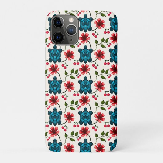 Süßes Schildkröten-Blumenmuster   Case-Mate iPhone Hülle (Rückseite)