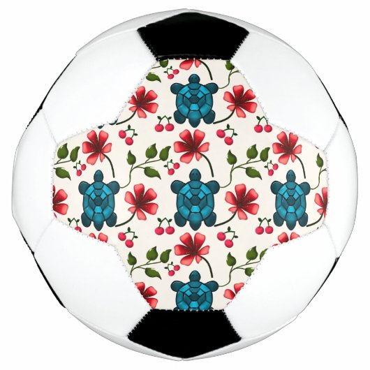 Süßes Schildkröten-Blumenmuster Fußball (Vorderseite)