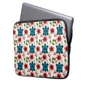 Süßes Schildkröten-Blumenmuster Laptopschutzhülle (Vorderseite Links)