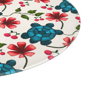Süßes Schildkröten-Blumenmuster Schneidebrett (Ecke)