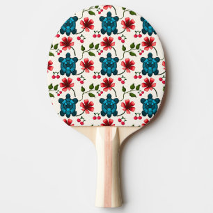 Süßes Schildkröten-Blumenmuster   Tischtennis Schläger