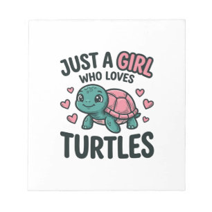 Süßes Schildkrötenliebhaber Mädchen Vintage Gravur Notizblock