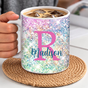 Süßes, schillerndes Einhorn rosa falscher Glitter Kaffeetasse