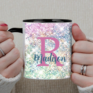 Süßes, schillerndes Einhorn rosa falscher Glitter Kaffeetasse