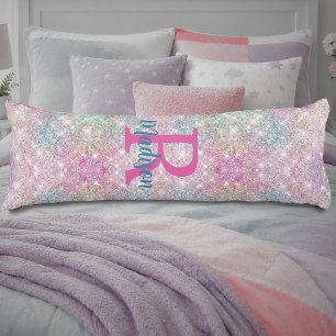 Süßes, schillerndes Einhorn rosa falscher Glitter Seitenschläferkissen