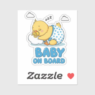 Süßes Schlafendes Baby-Küken 'Baby an Bord' Auto-S Aufkleber