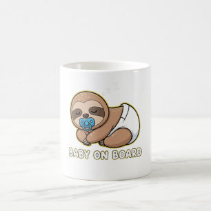 Süßes Schlafendes Faultier-Baby an Bord Autoaufkle Kaffeetasse