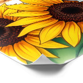 Süßes schlafendes Kätzchen und Sonnenblumen Poster (Ecke)