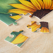 Süßes schlafendes Kätzchen und Sonnenblumen Puzzle (Seite)