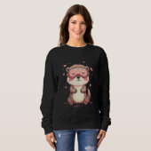 Süßes schlafendes Otter-Motiv Sweatshirt (Vorne ganz)