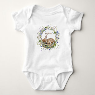 Süßes Schlafendes Reh Mädchen Baby Shower Strampler