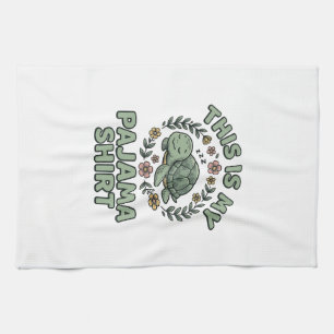 Süßes Schlafendes Schildkröten-Pyjama-Shirt Vintag Geschirrtuch