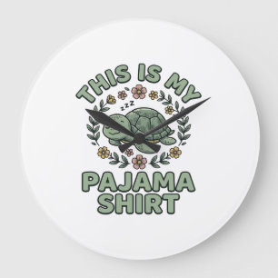 Süßes Schlafendes Schildkröten-Pyjama-Shirt Vintag Große Wanduhr