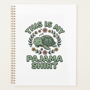 Süßes Schlafendes Schildkröten-Pyjama-Shirt Vintag Planer
