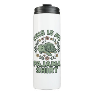 Süßes Schlafendes Schildkröten-Pyjama-Shirt Vintag Thermosbecher
