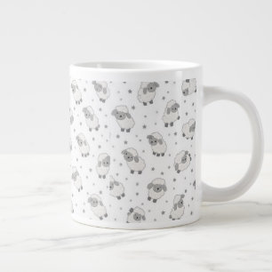 Süßes Schlafschaf und Sterne Muster Jumbo-Tasse