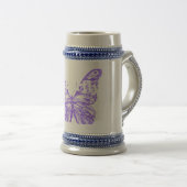 süßes Schmetterlingskunst-Design Bierglas (VorderseiteRechts)