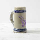 süßes Schmetterlingskunst-Design Bierglas (Vorderseite Links)