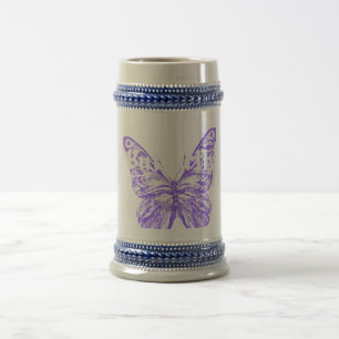 süßes Schmetterlingskunst-Design Bierglas