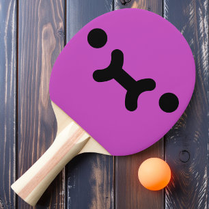Süßes Schmollendes Gesicht Lila Ping-Pong-Schläger Tischtennis Schläger