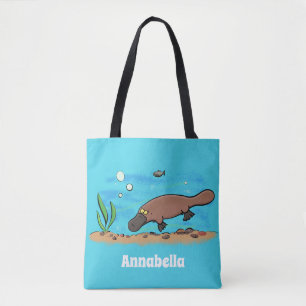 Süßes Schnabeltier Schwimmcartoon Tasche