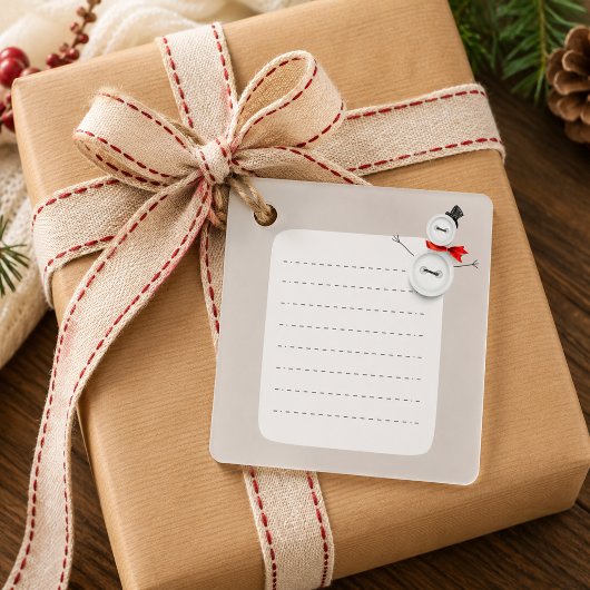 Süßes Schneemann-Button-Design Weihnachts-Geschenk Geschenkanhänger