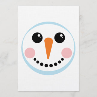 Süßes Schneemann-Gesicht Winterurlaubsdesign Einladung