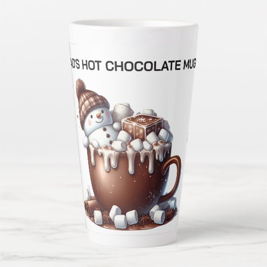 Süßes Schneemann-Kakao-Design  Milchtasse (Vorderseite)