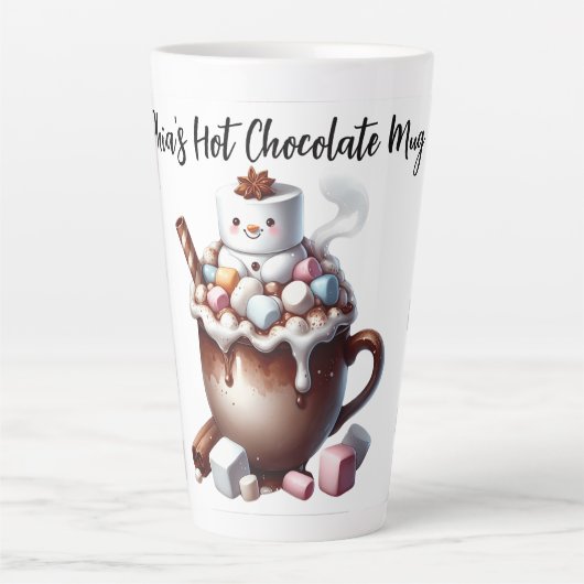 Süßes Schneemann-Kakao-Design  Milchtasse (Vorderseite)