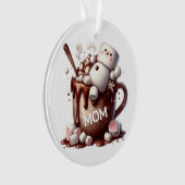 Süßes Schneemann-Kakao-Design Ornament (Vorderseite)