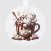 Süßes Schneemann-Kakao-Design Ornament (Rückseite)