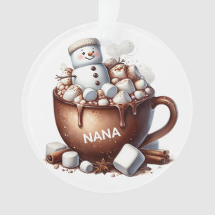 Süßes Schneemann-Kakao-Design Ornament