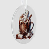 Süßes Schneemann-Kakao-Design Ornament (Vorderseite)