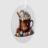Süßes Schneemann-Kakao-Design  Ornament (Vorderseite)