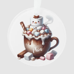 Süßes Schneemann-Kakao-Design Ornament
