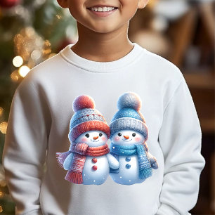 Süßes Schneemann-Paar Winter-Illustration T-Shirt