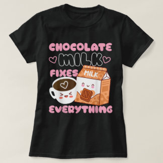 Süßes Schokoladenmilch Kawaii Design T-Shirt
