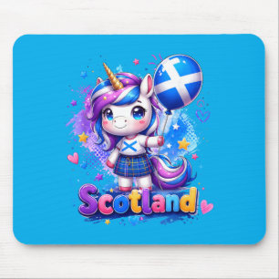 Süßes Schottland Einhorn Shirt schottische Flagge  Mousepad