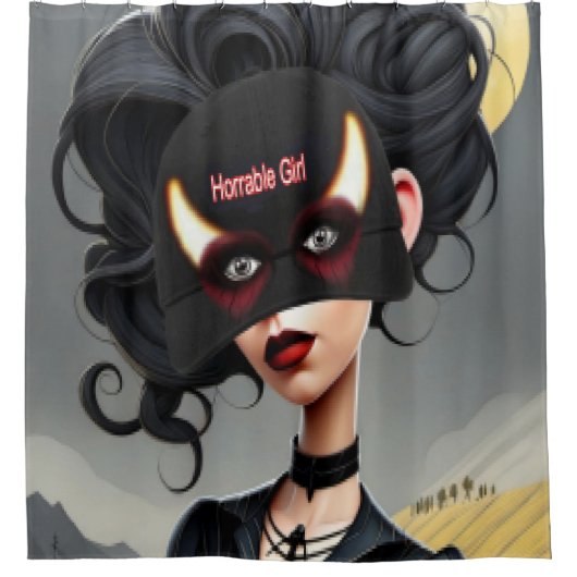 Süßes schreckliches Mädchen  Duschvorhang (Vorderseite)