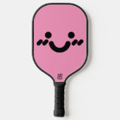 Süßes schüchternes Gesicht Hellrosa Pickleball Schläger (Rückseite)
