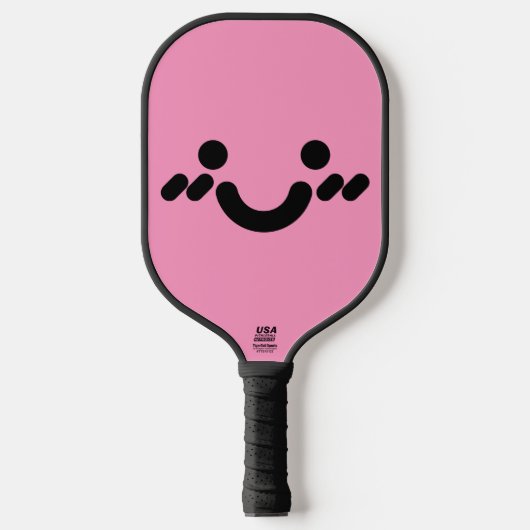 Süßes schüchternes Gesicht Hellrosa Pickleball Schläger (Vorderseite)