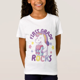 Süßes Schul-Einhorn-Cartoon-T-Shirt-Design T-Shirt