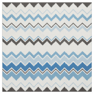Süßes schwarz-blau-weißes Ikat-Chevron-Muster Stoff