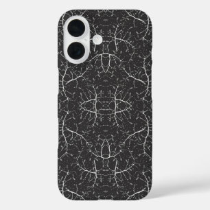 Süßes Schwarz-Weiß-Baum-Muster iPhone 16 Hülle