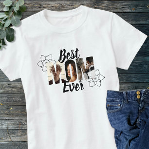 Süßes Schwarz-Weiß-Foto-Collage der besten Mutter  T-Shirt