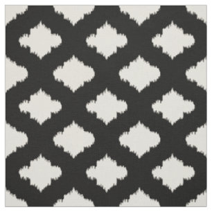 Süßes schwarz-weißes Ikat-Marokkanisches Muster Stoff